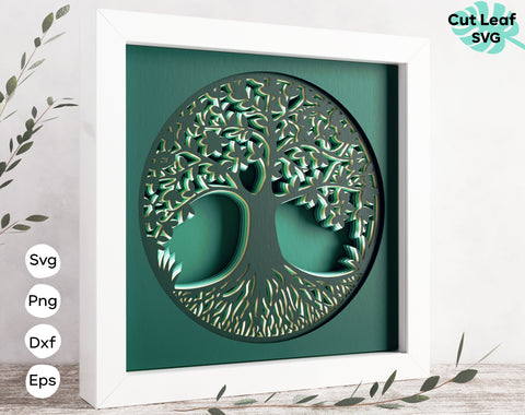 3d Layered tree of life svg, 3d svg, tree of life dxf, laser cut files, dxf files for plasma, cnc files, Family tree svg, 3d tree svg 3D Paper CutLeafSvg 