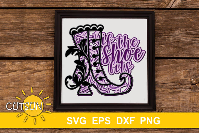 3D Layered Witch Shoe Mandala SVG | If the shoe fits SVG 3D Paper CutsunSVG 