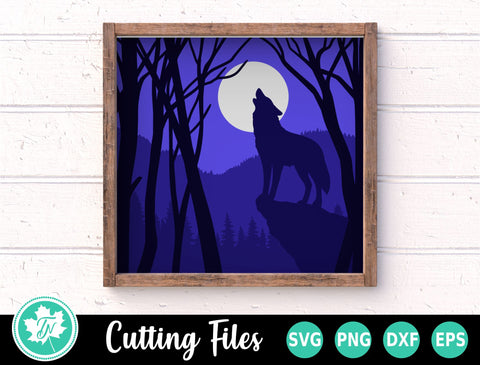 3D Layered Wolf SVG SVG TrueNorthImagesCA 