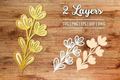 3D Leaf Cut File 3D Paper SvgOcean 