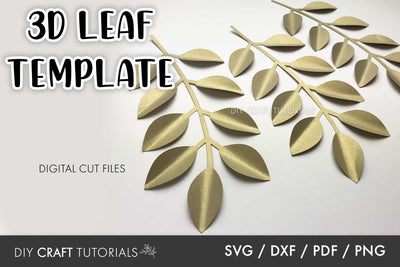 3D Leaf SVG Template - 9 SVG DIY Craft Tutorials 