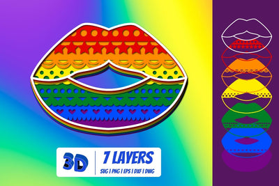 3D Lesbian Lips SVG SVG SvgOcean 