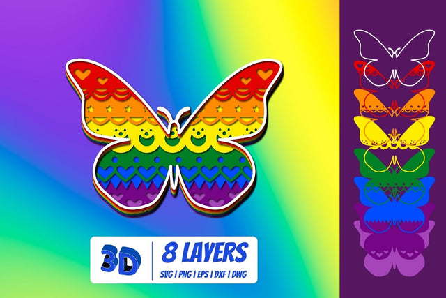 3D LGBT Butterfly SVG SVG SvgOcean 