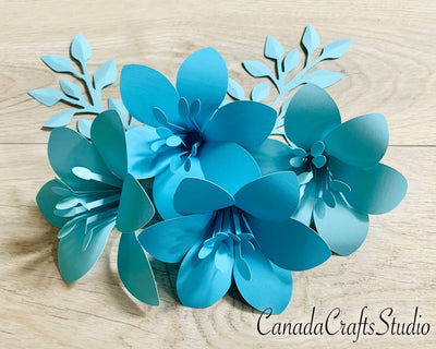 3D Lily Paper Flower Template + Tutorial SVG CanadaCraftsStudio 