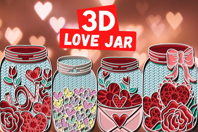 3D Love Jar SVG Bundle SVG SvgOcean 