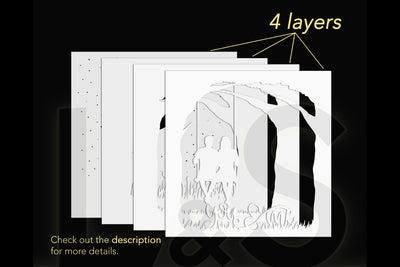 3D Love Shadow Box Svg | Layered Couple Light Box Template - So Fontsy
