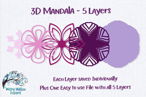 3D Mandala Bundle SVG 3D Paper Wispy Willow Designs 