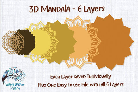 3D Mandala Bundle SVG 3D Paper Wispy Willow Designs 