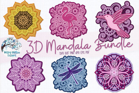 3D Mandala Bundle SVG 3D Paper Wispy Willow Designs 