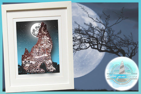 3D Mandala Layered Design | Wolf Mandala SVG SVG SVGcraze 