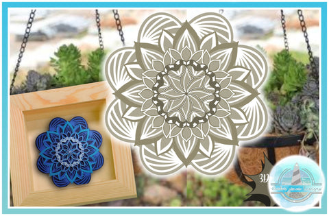 3D Mandala Multi Layered Floral Mandala SVG | 3D Floral Mandala SVG Harbor Grace Designs 