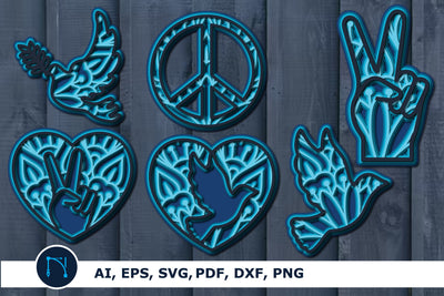 3D Mandala Peace Paper Cut SVG Bundle SVG MD JOYNAL ABDIN 