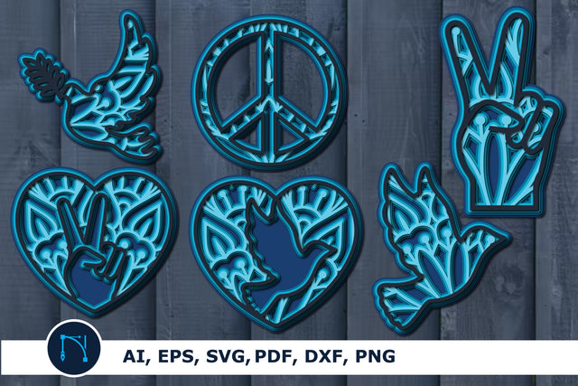 3D Mandala Peace Paper Cut SVG Bundle SVG MD JOYNAL ABDIN 