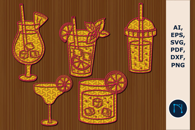 3D Mandala Summer Cocktails SVG bundle SVG MD JOYNAL ABDIN 