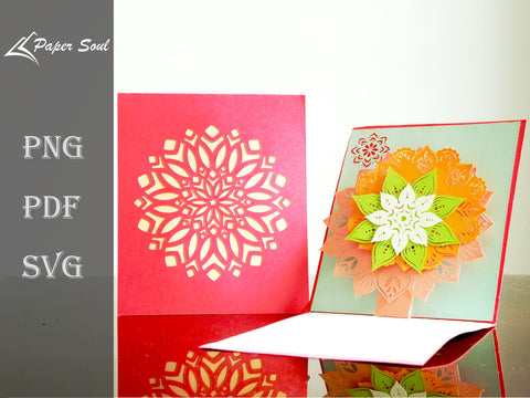 3D mandala SVG file for cricut | Mandala pop-up card template | Paper Soul Craft SVG papersoulcraft 