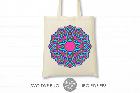 3D Mandala SVG, Layered Mandala SVG SVG Artisan Craft SVG 