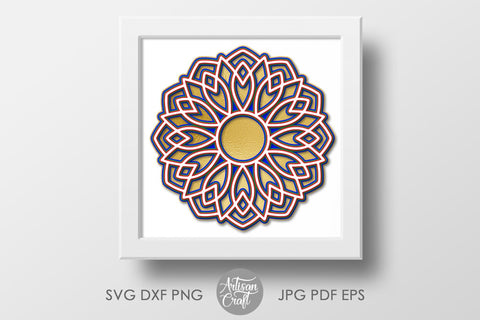 3D Mandala SVG, Layered Mandala SVG SVG Artisan Craft SVG 