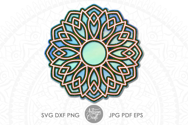 3D Mandala SVG, Layered Mandala SVG SVG Artisan Craft SVG 