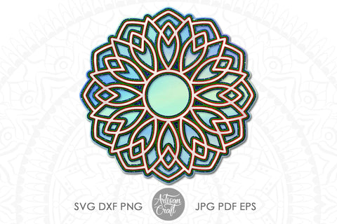 3D Mandala SVG, Layered Mandala SVG SVG Artisan Craft SVG 