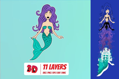 3D Mermaid 2 SVG Cut File SVG SvgOcean 