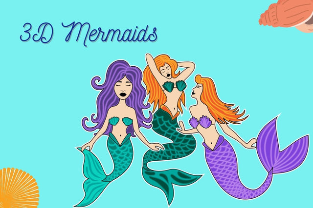3D Mermaids SVG Bundle SVG SvgOcean 