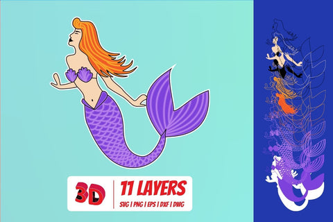 3D Mermaids SVG Bundle SVG SvgOcean 