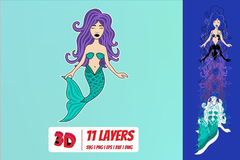 3D Mermaids SVG Bundle SVG SvgOcean 
