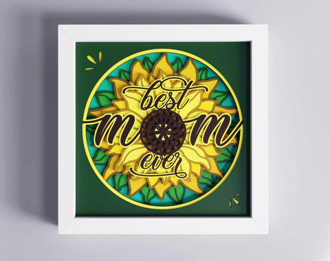 3d Mom svg - 3d Mother's Day svg, sunflower shadowbox svg, Shadow box svg, files for Cricut, for Silhouette SVG CutLeafSvg 