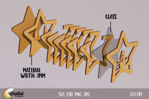 3D Money Box Laser Cut. Christmas Laser Cut. Christmas Piggy Bank Laser Cut. SVG Evgenyia Guschina 