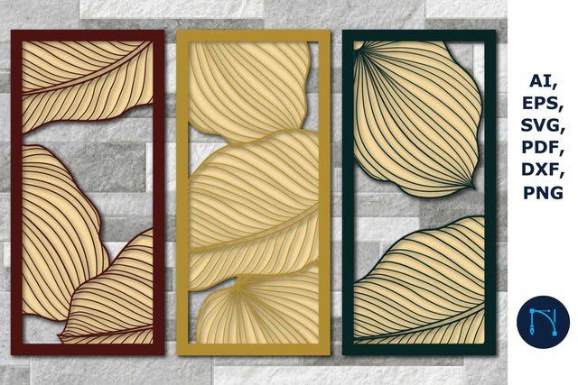 3D Monstera panels wall art decor bundle SVG MD JOYNAL ABDIN 