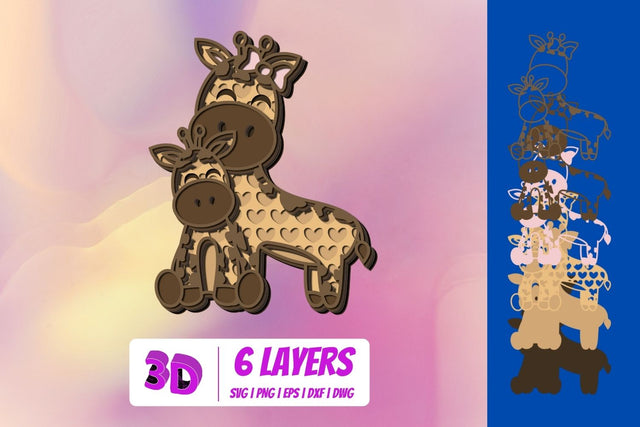 3D Mothers Day Giraffe SVG SVG SvgOcean 