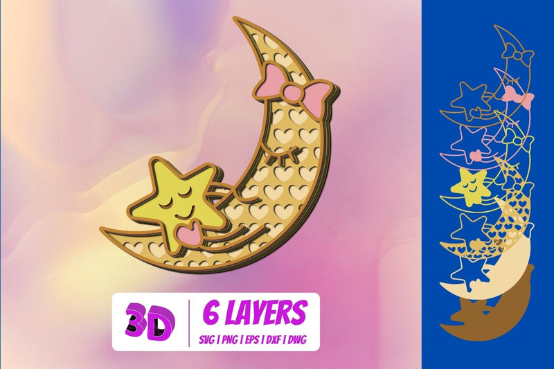 3D Mothers Day Moon SVG SVG SvgOcean 