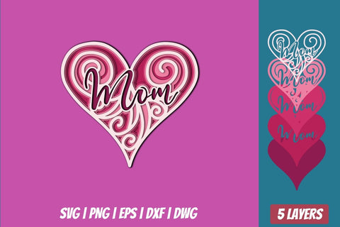3D Mothers Day Shadow Box SVG SvgOcean 
