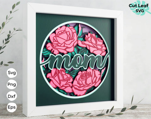 3d Mother's Day svg - Shadow box svg, mom svg, rose svg, files for Cricut, for Silhouette SVG CutLeafSvg 