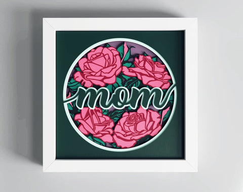 3d Mother's Day svg - Shadow box svg, mom svg, rose svg, files for Cricut, for Silhouette SVG CutLeafSvg 