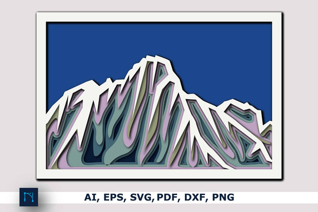 3D Mountain-Cricut SVG-CNC Laser cut SVG MD JOYNAL ABDIN 
