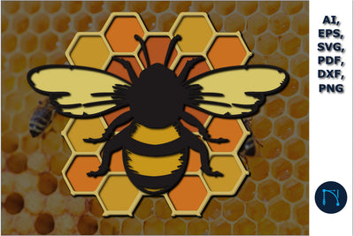 3d Multi-Layered Bee SVG, Dxf Cut Files SVG MD JOYNAL ABDIN 