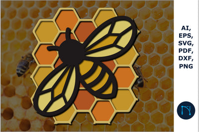 3d Multi-Layered Bee SVG, Dxf Cut Files SVG MD JOYNAL ABDIN 