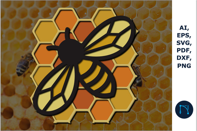 3d Multi-Layered Bee SVG, Dxf Cut Files SVG MD JOYNAL ABDIN 