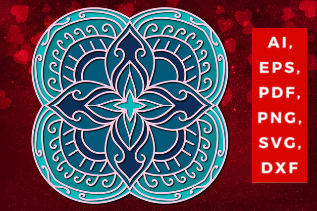 3d multi-layered mandala SVG cut file, Layered mandala, 3D mandala, Papercut mandala, Mandala ornament SVG MD JOYNAL ABDIN 