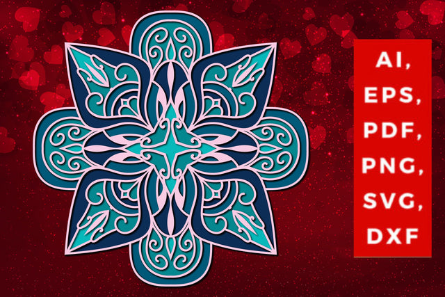 3d multi-layered mandala SVG cut file, Layered mandala, 3D mandala, Papercut mandala, Mandala ornament SVG MD JOYNAL ABDIN 