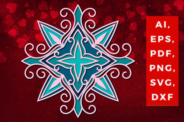 3d multi-layered mandala SVG cut file, Layered mandala, 3D mandala, Papercut mandala, Mandala ornament SVG MD JOYNAL ABDIN 