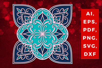 3d multi-layered mandala SVG cut file, Layered mandala, 3D mandala, Papercut mandala, Mandala ornament SVG MD JOYNAL ABDIN 