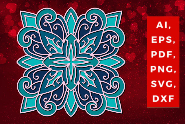 3d multi-layered mandala SVG cut file, Layered mandala, 3D mandala, Papercut mandala, Mandala ornament SVG MD JOYNAL ABDIN 