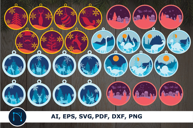 3d multilayer Christmas round SVG file SVG MD JOYNAL ABDIN 