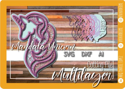 3d Multilayer Unicorn Mandala 3D Paper Marcel Lopez Torge 