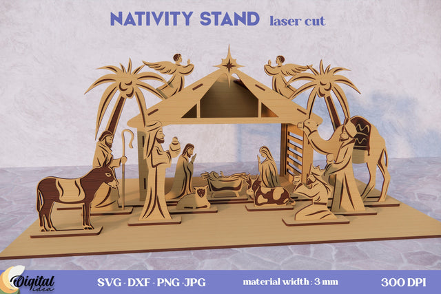 3d Nativity Stand Bundle LaserCut. Nativity Christmas Laser Cut SVG Evgenyia Guschina 