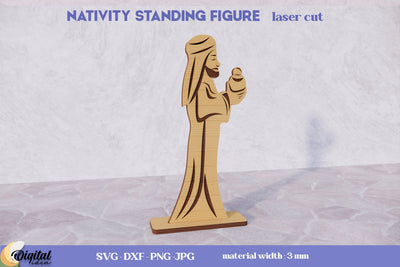 3D Nativity Stand Laser Cut. Christmas Nativity Laser Cut. Nativity Christmas. SVG Evgenyia Guschina 