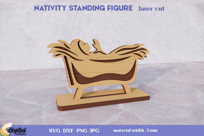3d Nativity Stand Laser Cut. Christmas Nativity. Nativity Christmas Ornament SVG Evgenyia Guschina 
