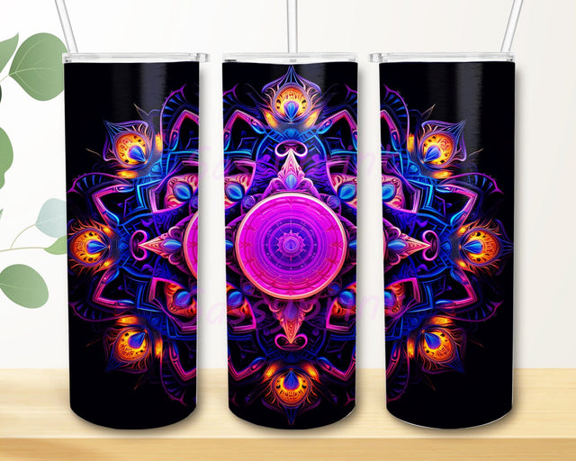 3D Neon Trippy Seamless 20oz Skinny Tumbler Png, Colorful Tumbler Design, Tumbler Wrap Sublimation Design, Instant Digital Download Png Sublimation sassyprint 